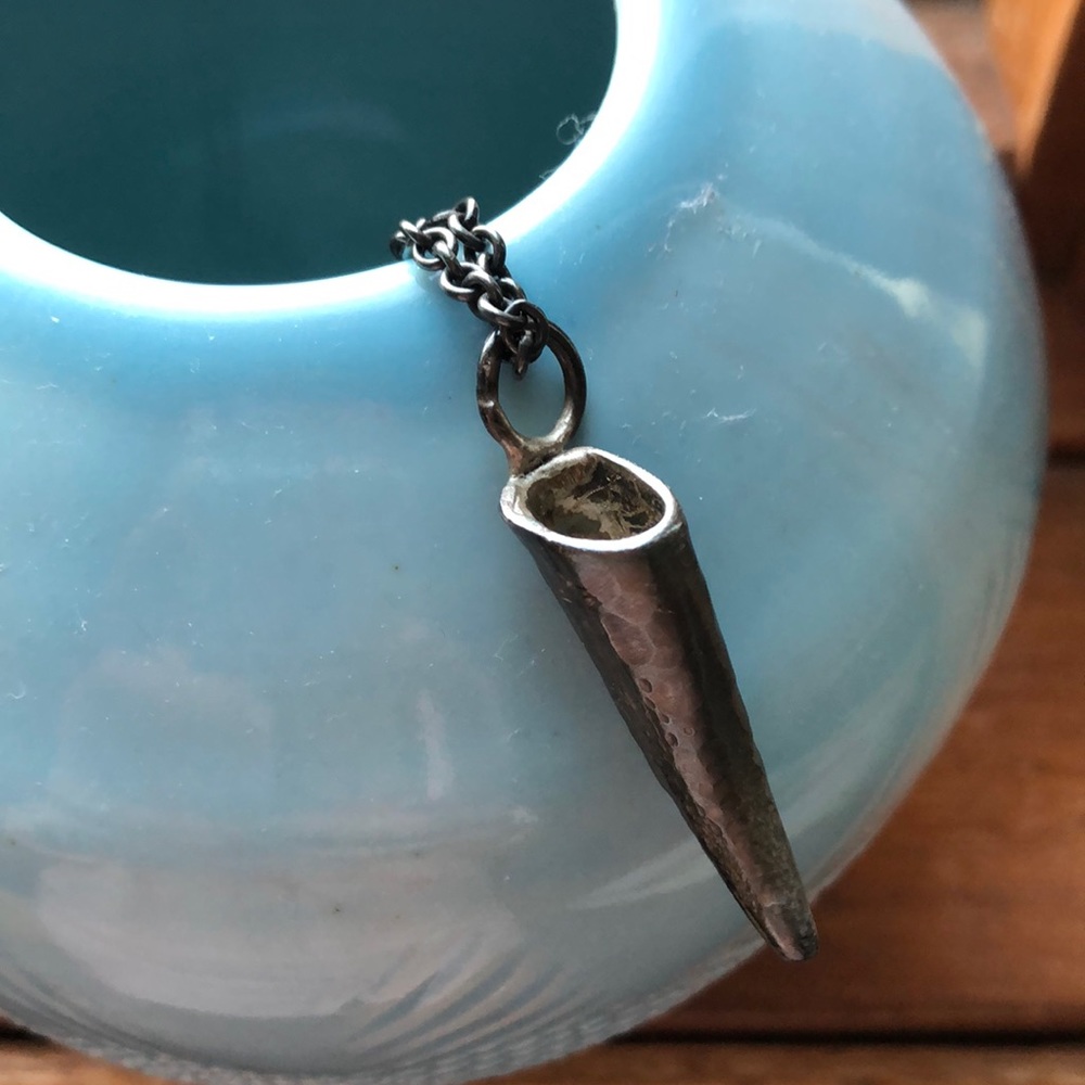 Oxidized silver pendant